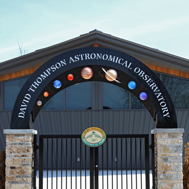 David Thompson Astronomical Observatory gate arch