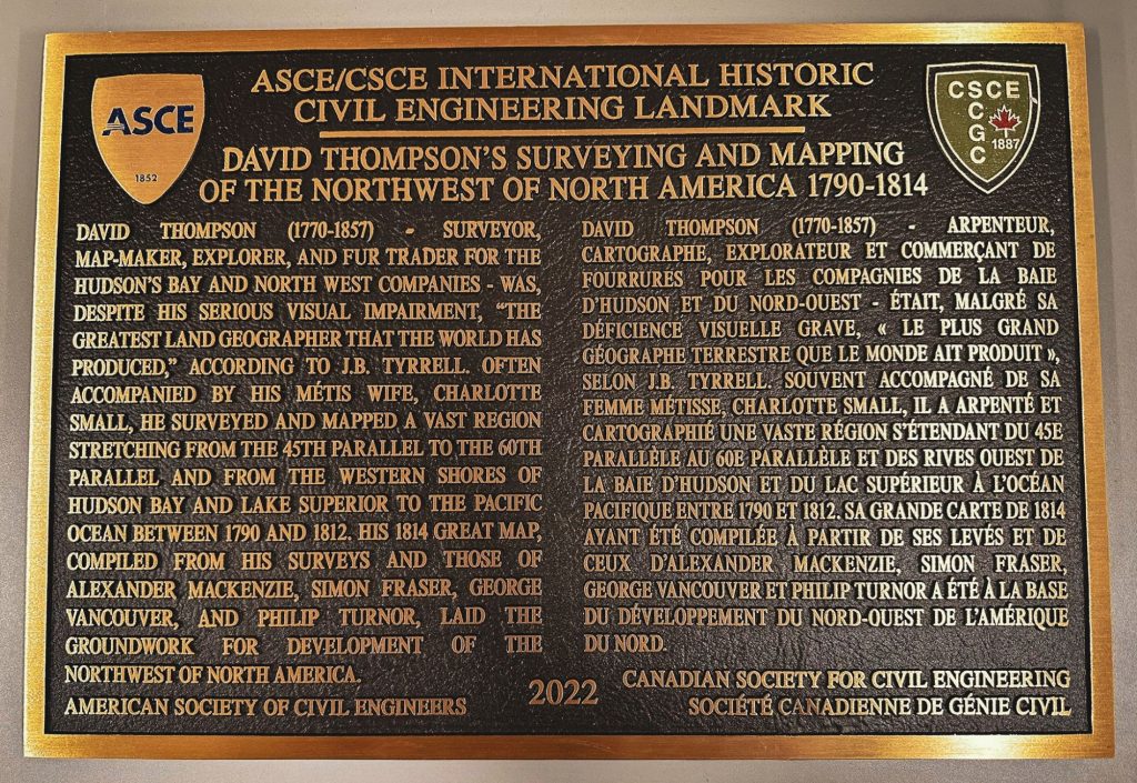 David Thompson Plaque 2